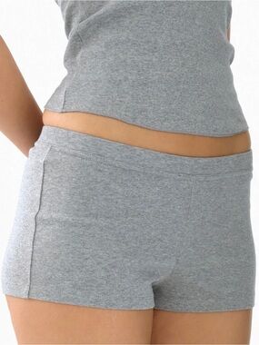 Women's Heather Gray Cotton-Blend Bike Shorts